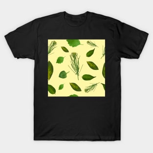 green leaves patterns T-Shirt